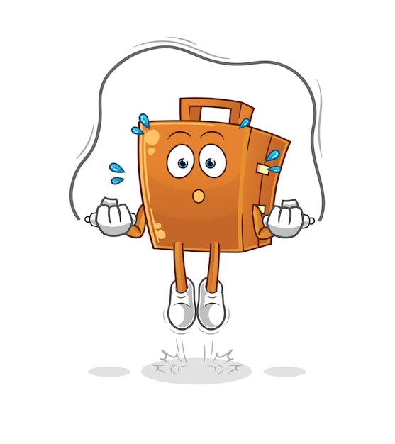Suitcase jump rope exercise character vector