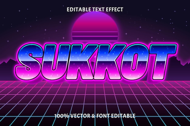 Sukkot editable text effect retro style