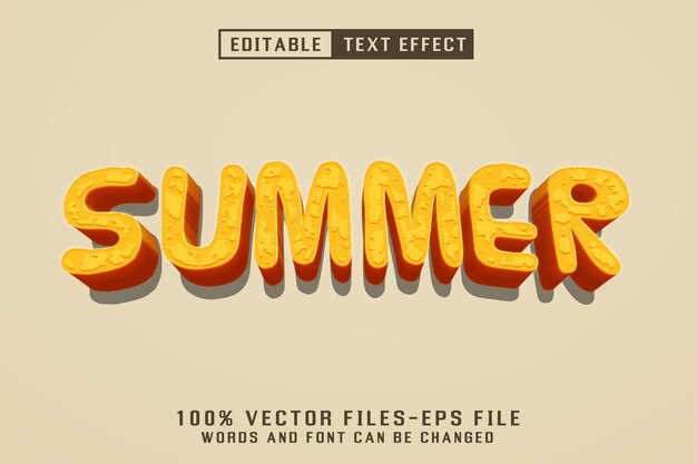 summer 3d text editable text effect