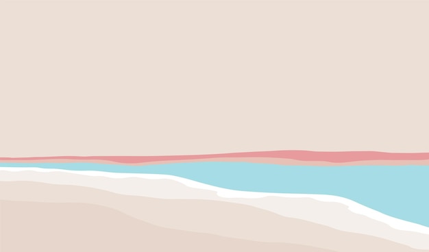 Summer background with sea and beach Vector summer banner