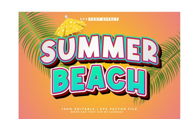 summer beach colorful vector text