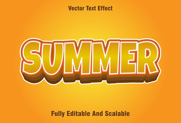 summer text effect editable with orange color