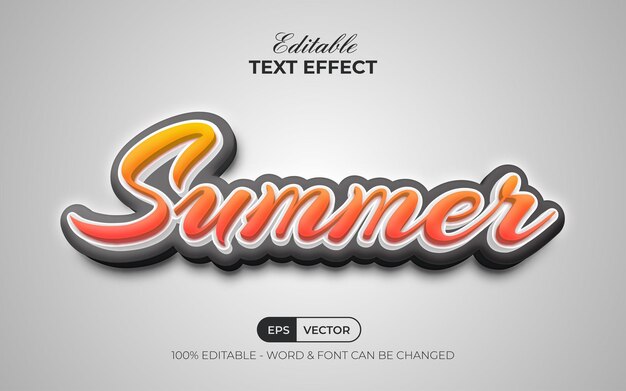 Summer text effect style Editable text effect