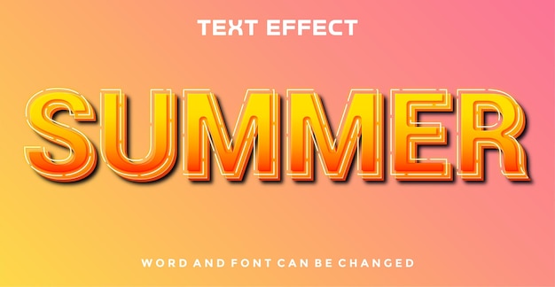 summer text effect template design with 3d style