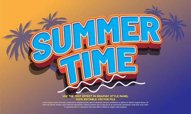 Summer time vector text style effect