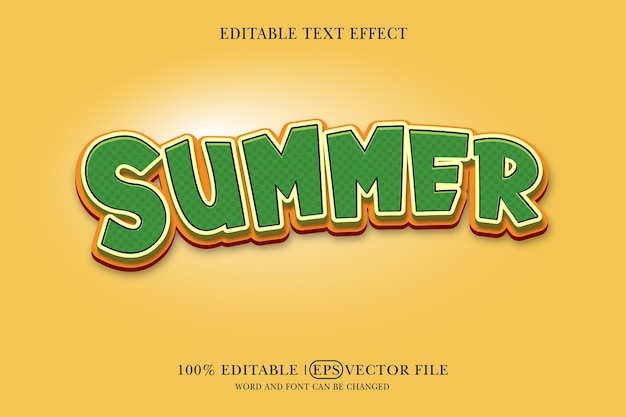 Summer title background Editable text effect 3d text template