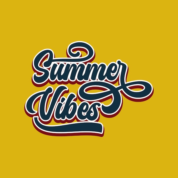 Summer Vibes text art decorative script typography