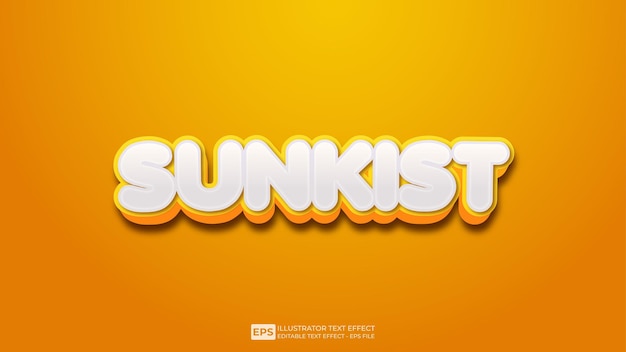 sunkist 3d editable text effect font
