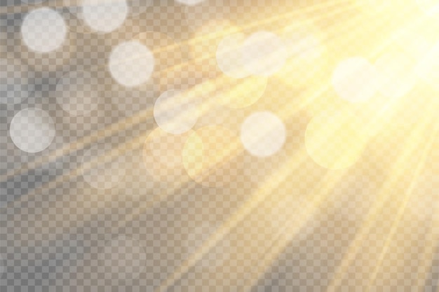 sunlight on a transparent background glow light effec