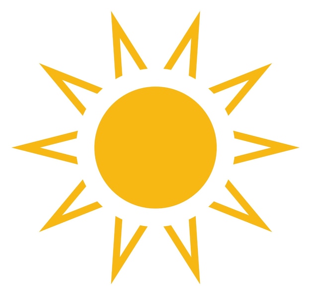 Sunny day weather symbol Yellow sun icon