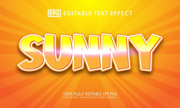 Sunny editable text effect