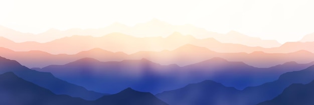 sunrise in the mountains mountain ranges in the morning haze panoramic view