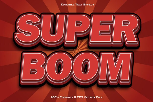 super boom editable text effect 3d emboss style
