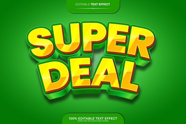 Super deal 3D Editable text effect vector illustration