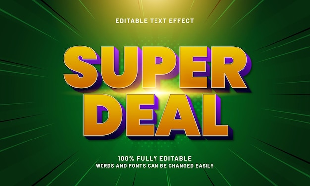 super deal editable text effects with a sale and discount theme