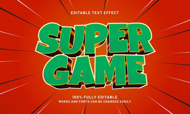 super game editable text effects with a kids and games theme
