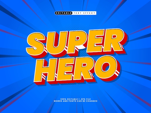 super hero editable text effect in hero style