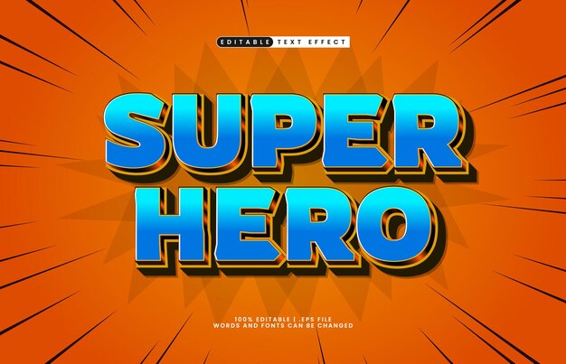 super hero editable text effect with a comic and cartoon text style