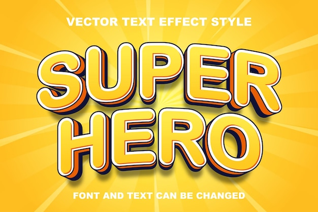 super hero orange gradient 3d editable text effect font style template
