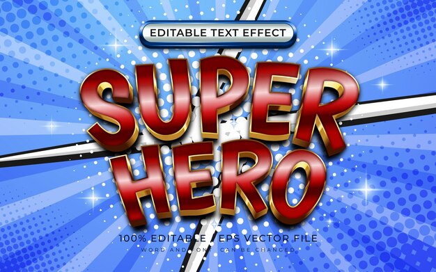 Super Hero Shiny 3D Editable Text Effect