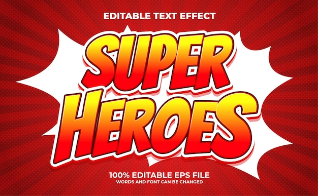 super heroes editable text effect premium vector