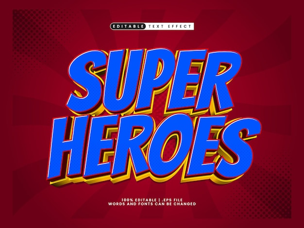super heroes editable text effect with comic and superhero style