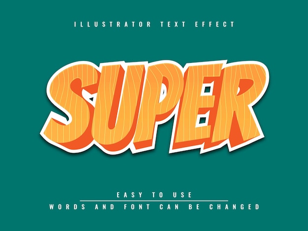 super - illustrator editable text effect template design