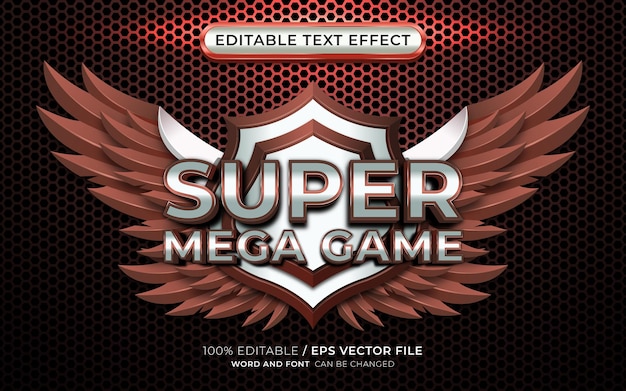 Super Mega Game Badge with Editable 3d Text Effect
