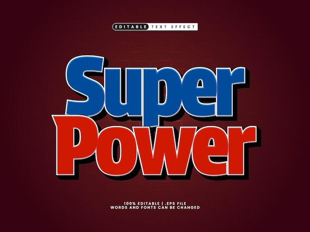 super power editable text effect in kids and simple text style