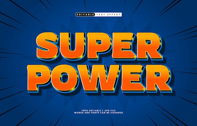 super power editable text effect with a comic and cartoon text style