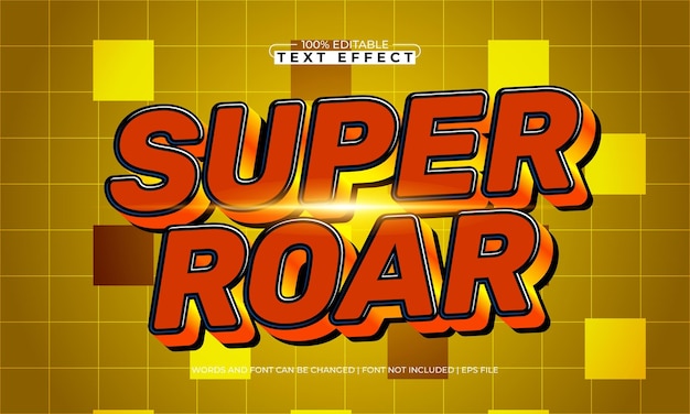 super roar editable text effect with a superhero and kids text style