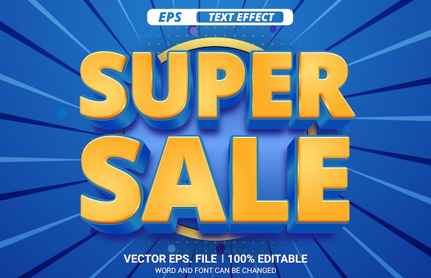 super sale 3d editable eps vector text style effect