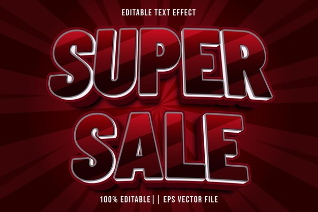 super sale editable text effect 3d gradient style