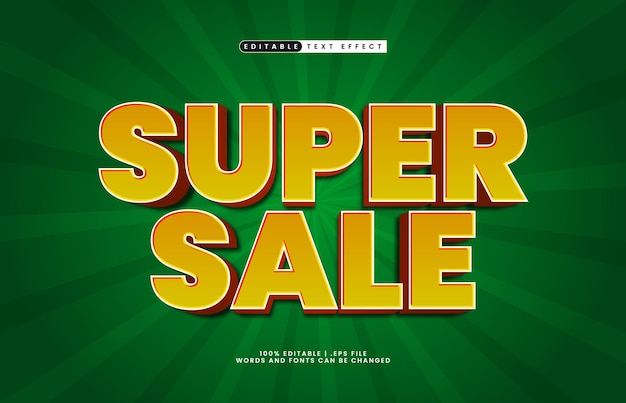 super sale editable text effect with a sale and discount text style