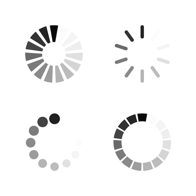 Super set different load icon Circle website buffer loader or preloader Download or upload status icon
