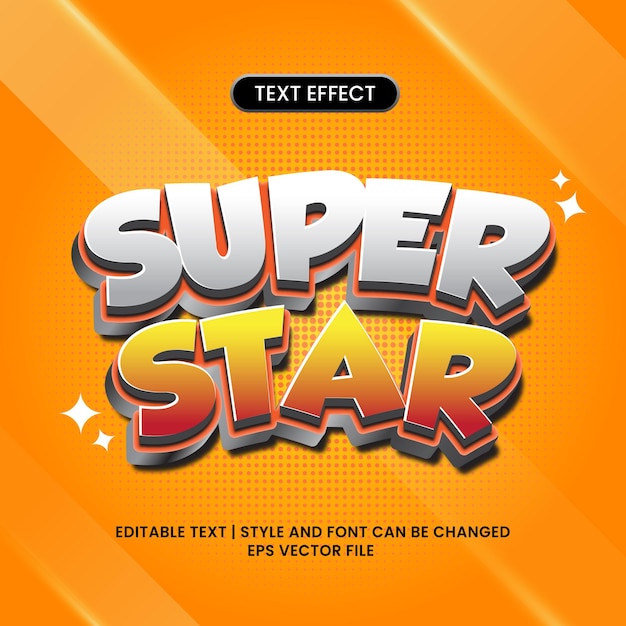 Super Star Text Effect Vector File