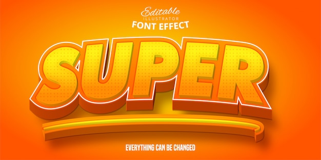 super text, 3d editable font effect