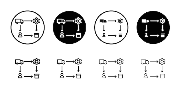 Supply chain process icon Thin line flat illustration