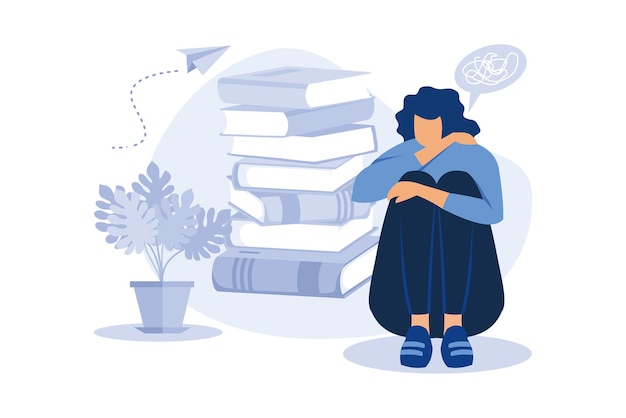 support concept for those who are under stress flat modern design illustration