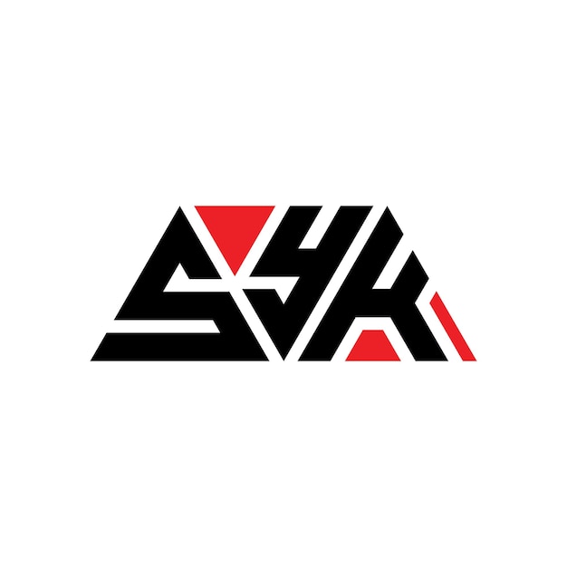 SYK triangle letter logo design with triangle shape SYK triangle logo design monogram SYK triangle vector logo template with red color SYK triangular logo Simple Elegant and Luxurious Logo SYK