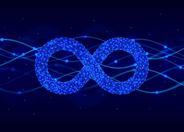 symbol of infinity electronic sign, technology network digital. vector illustration
