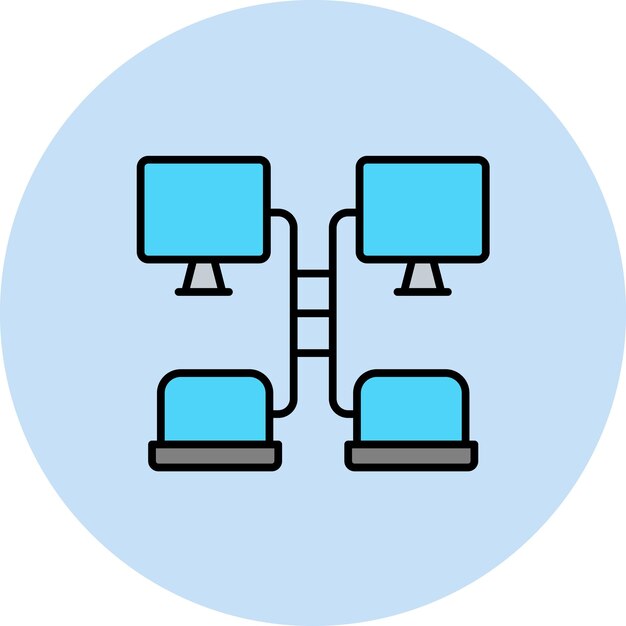 System Netowrk Flat Illustration