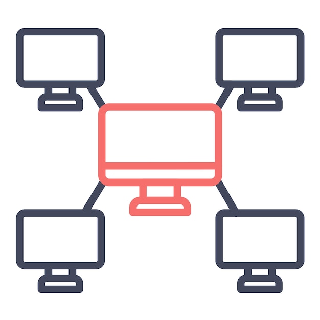 system netowrk vector illustration style