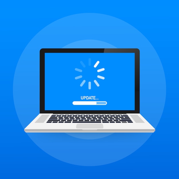 System software update, data update or synchronize with progress bar on the screen.