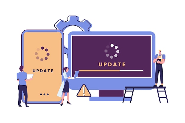 system update flat style illustration vector design