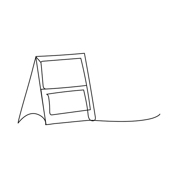 Table calendar single line art continuous one line drawing of Isolated outline vector art