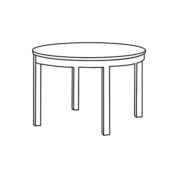 Table Vector Art Illustration