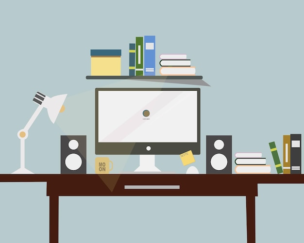 Table with monitor work desk