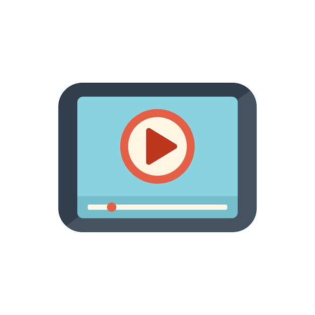 Tablet edit icon flat vector Montage film Footage editor isolated