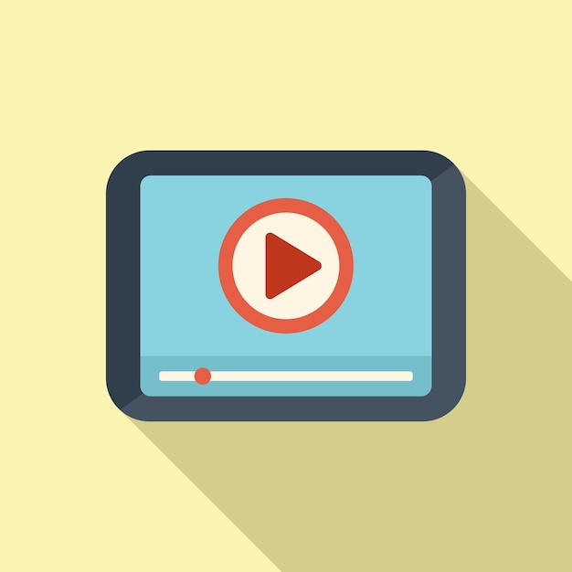 Tablet edit icon flat vector Montage film Footage editor
